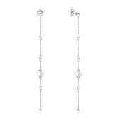 Cercei lungi cu lantisor de argint cu perle naturale albe DiAmanti SK22235E_W-G